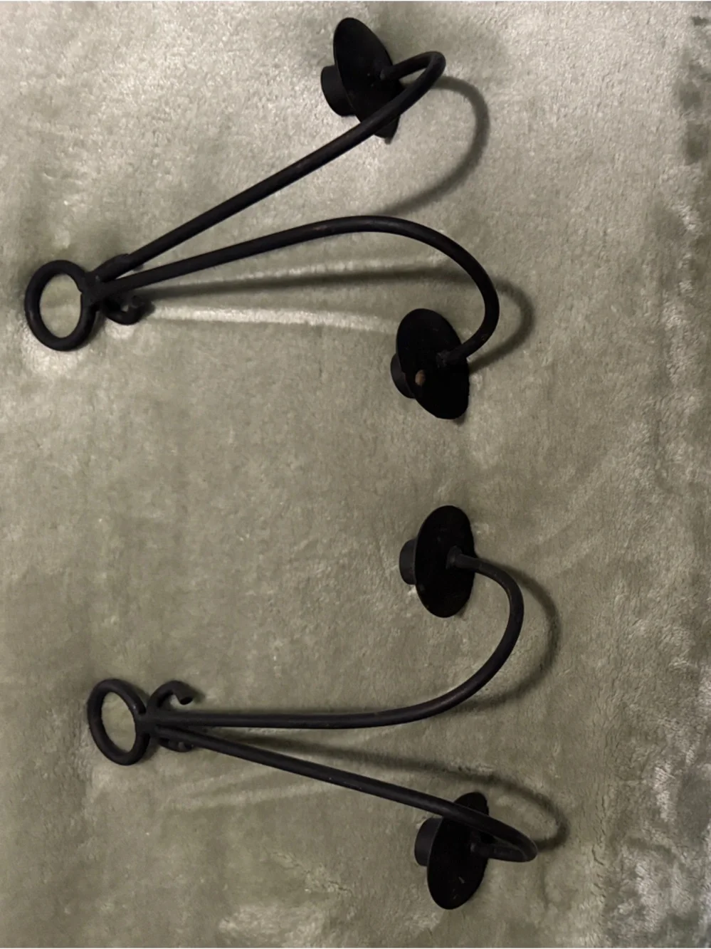 Black Double-Arm Iron Wall Candle Sconce - Unbranded